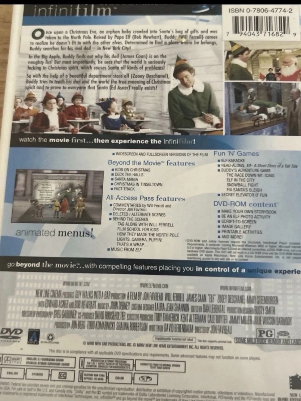Elf (DVD, 2003, 2 Disc set, Widescreen & Full Screen) Authentic US Release